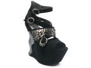 Hades Women s Leia Black Suede Chrome plated Sandals