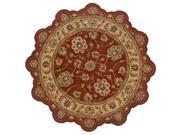 Hand tufted Border Star Rust Gold Wool Rug 7 9 Round