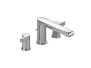 Studio 2 Handle Deck Mount Roman Tub Faucet Less Personal Shower in Polished Chrome