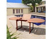 Vifah Outdoor Eucalyptus Oval Extention Table with Foldable Butterfly 10966421