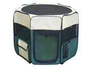 Go Pet Club Green 8 Panel Pet Exercise Play Pen with Zippers PS22