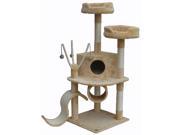 Go Pet Club 55 inch Cat Tree with Hanging Balls and Comfort Bed