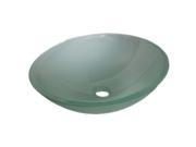 Semi frosted Oval Glass Vessel Sink