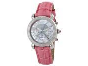 JBW Women s Stainless Steel Pink Leather Strap Diamond Watch