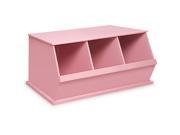 Three Bin Stackable Storage Cubby in Pink