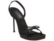 Pleaser Women s Chic 36 Black Rhinestone Stiletto Slingback Heels