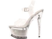 Pleaser Women s Illusion 658 Clear Silver Textured Platform Heels