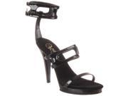 Pleaser Women s Flair 458 Black Patent Ankle Cuff Platform Sandals