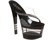 Pleaser Women s Sky 303LN Clear Black Platform Heels