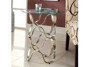 TRIBECCA HOME Ryde Swirl Tempered Glass Top End Table