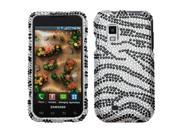 INSTEN Black Zebra Skin Diamante Phone Case Cover for Samsung i500 Fascinate