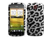 INSTEN Black Leopard 2D Silver Phone Case Cover for HTC One