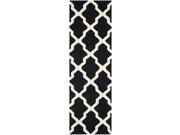Safavieh Handmade Moroccan Cambridge Black Ivory Wool Rug 2 6 x 16