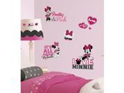 Minnie Loves Pink Peel and Stick Wall Decals