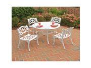 Biscayne 5 piece 42 inch White Cast Aluminum Patio Dining Set