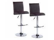 Gullwing Deep Brown Faux Leather Swivel Stools Set of 2