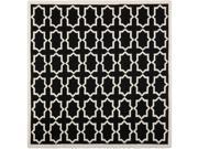 Safavieh Moroccan Reversible Dhurrie Black Ivory Geometric Pattern Wool Rug 8 Square