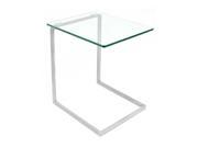 LumiSource Zenn Stainless Steel Glass End Table