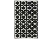 Moroccan Dhurrie Black Ivory Cross Patterned Wool Rug 8 x 10