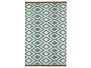 Flatweave TriBeCa Turquoise Geo Wool Rug (2' x 3') Flatweave TriBeCa Turquoise Geo Wool Rug (2' x 3')