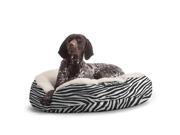 DogSack Big Joe Round Zebra Print Small Med Microfiber and Sherpa Pet Bed