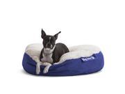 DogSack Big Joe Round Royal Blue Small Med Microfiber and Sherpa Pet Bed