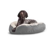 DogSack Big Joe Round Steel Grey Small Med Microfiber and Sherpa Pet Bed