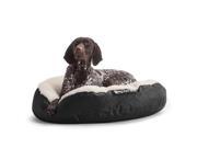 DogSack Big Joe Round Black Small Med Microfiber and Sherpa Pet Bed