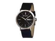 Simplify Men s 0101 The 100 Black Leather Strap Black Dial Watch
