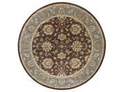 Hand tufted Royal Taj Brown Wool Area Rug 7 9 Round