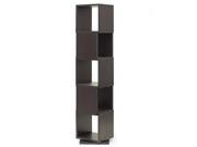 Baxton Studio Ogden Dark Brown Espresso 5 level Rotating Modern Bookshelf