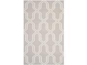 Safavieh Hand woven Moroccan Reversible Dhurries Grey Ivory Wool Rug 4 x 6