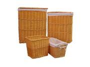Organize It All 4 piece Honey Willow Hamper and Basket Set