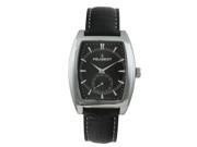 Peugeot Men's 2027BK Black Leather Strap Sweep Dial Watch
