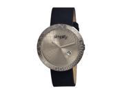 Simplify Men s Leather The 1800 Pewter Analog Watch