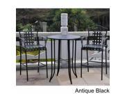 International Caravan Mandalay Outdoor Iron Bar Bistro Set Set of 3