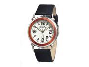 Simplify Men s White Leather The 1600 Black Analog Watch