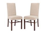 Safavieh Classical Parsons Beige Cotton Side Chairs Pack of 2