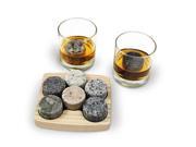 On The Rocks Round Granite Chiller Stones Drinking Set