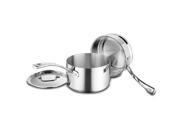 Cuisinart French Classic Tri ply Stainless 3 piece Saucepan and Double Boiler Set