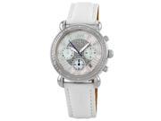 JBW Women s White Leather Stainless Steel Diamond Watch