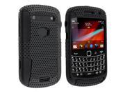 INSTEN Black Black Hybrid Phone Case Cover for BlackBerry Bold 9900 9930