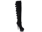 Pleaser Women s Delight 3092 Black Back buckled Over the Knee Boots