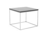 Euro Style Teresa Grey Lacquer Side Table