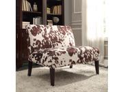 INSPIRE Q Wicker Faux Brown Cow Hide Fabric 2 seater Accent Loveseat