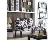 INSPIRE Q Wicker Black White Faux Cow Hide Fabric 2 seater Accent Loveseat