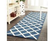 Safavieh Handmade Moroccan Cambridge Navy/ Ivory Wool Rug (2'6 x 10') Safavieh Handmade Moroccan Cambridge Navy/ Ivory Wool Rug (2'6 x 10')