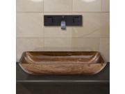 VIGO Rectangular Amber Sunset Glass Vessel Sink and Wall Mount Faucet in Antique Rubbed Bronze