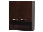 Wyndham Collection Maria Wall Mounted Bathroom Storage Cabinet in Espresso with 3 Shelves