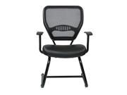 Breathable Air Grid Back Chair with Padded Black Eco Leather Seat